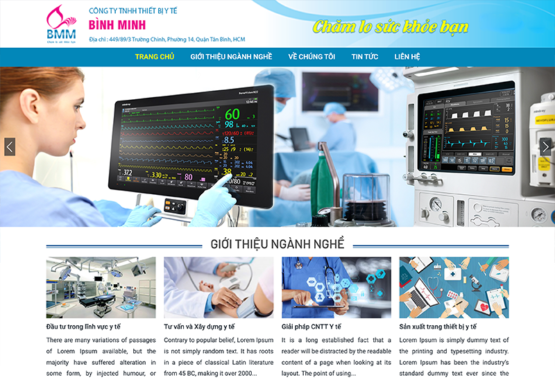 Mẫu web giới thiệu, Y tế Bình Minh